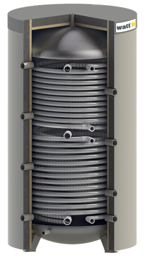 [WBH3.1000] WATT HYGENIC Zbiornik buforowy 1W INOX + 2W 1000l